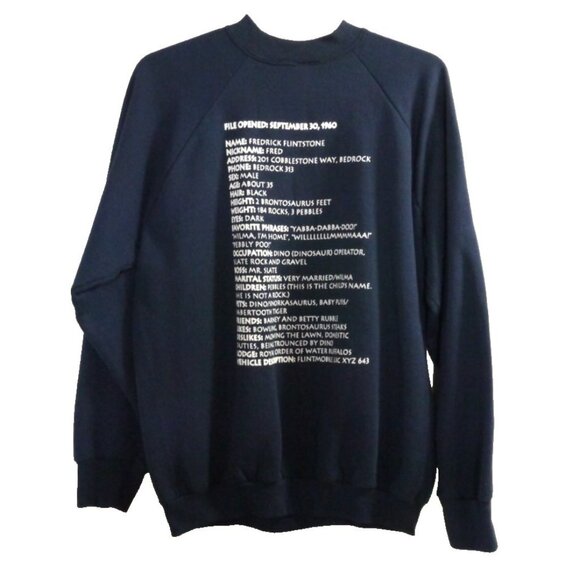 Vintage FRED FLINSTONE dark blue sweatshirt TURTLE BAY, USA  Adult size XL - Picture 2 of 4